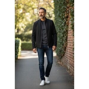 Zana Di Men's Dark Gray Bomber Jacket
